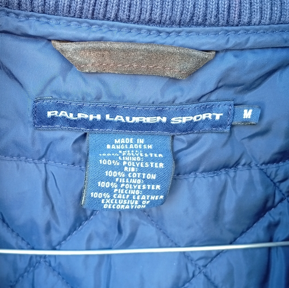 Ralph Lauren Navy Quilted Vest with Tan Accents - Picture 3 of 7